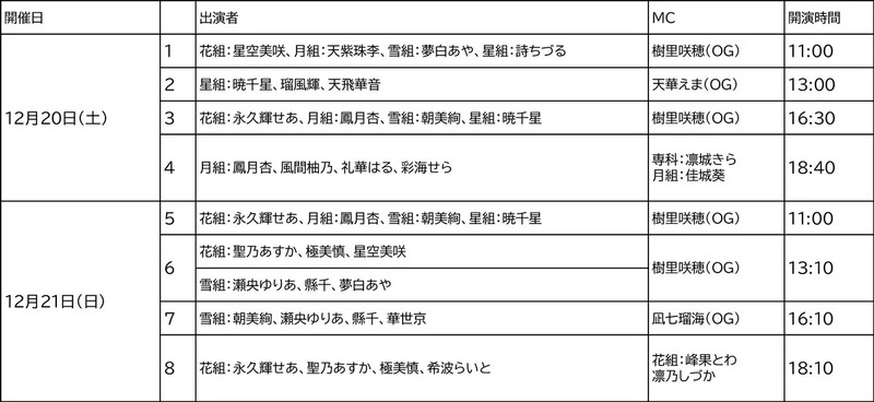 トークショーのスケジュール