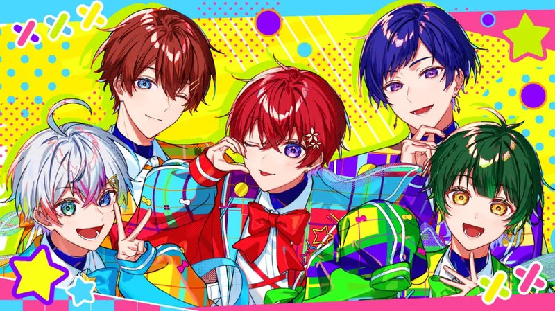 5人のアニメのキャラクターイラスト