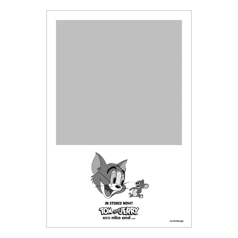 トムとジェリーのモノクロの画像。レシート写真機のイメージ