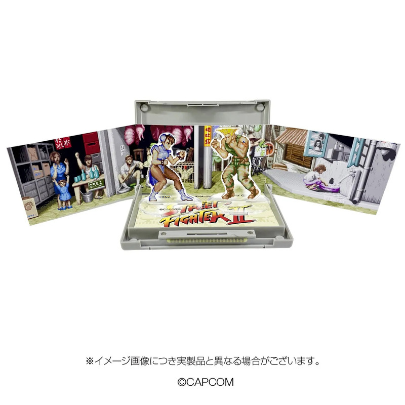ストリートファイターIIのジオラマキット。春麗とガイルが対戦している様子