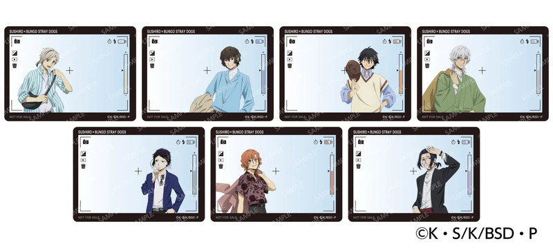 文豪ストレイドッグスのキャラクターがデザインされたカード。