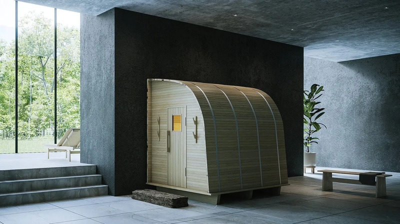 モダンなサウナ室のインテリア。