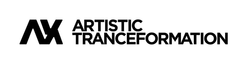 白地に黒文字で「AX」のロゴと「ARTISTIC TRANCEFORMATION」と書かれたロゴ。