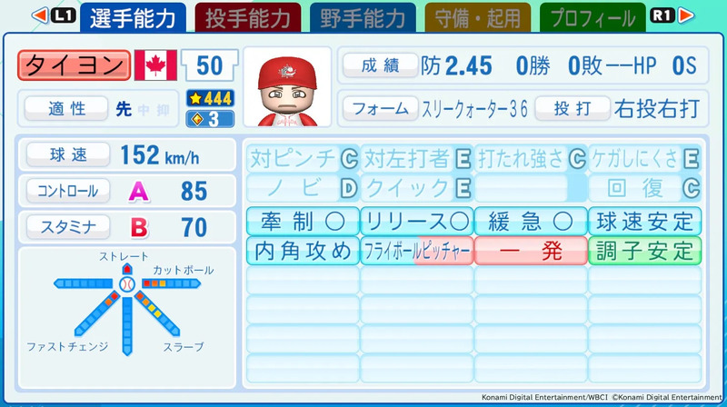 タイヨン選手能力