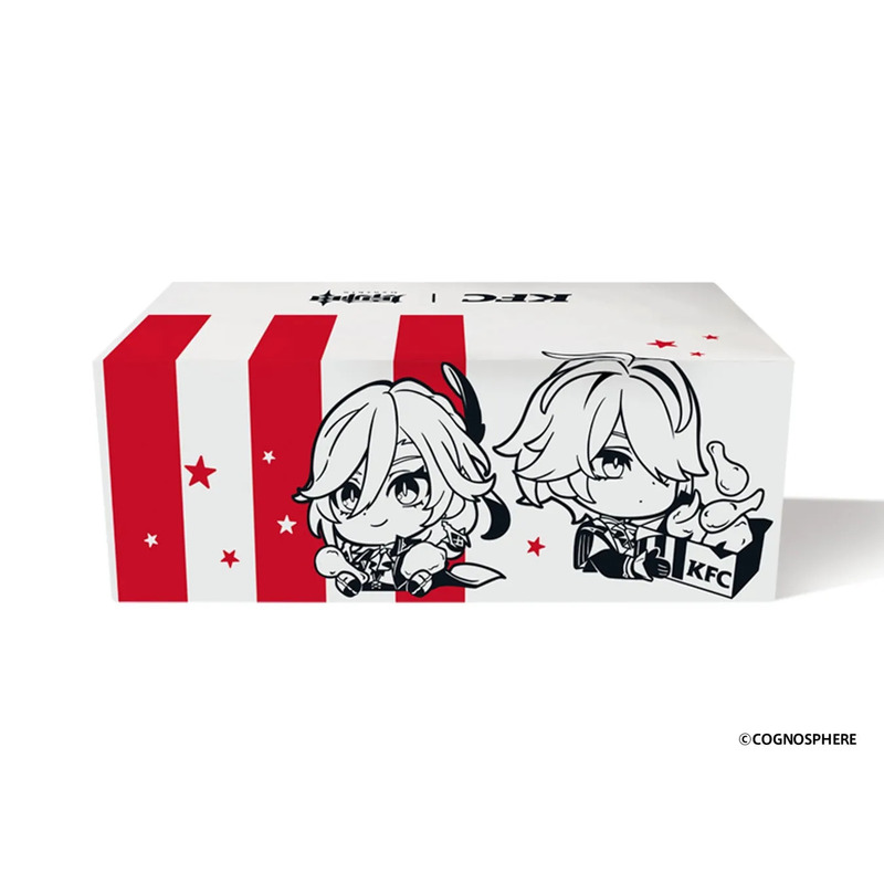 KFCの箱に、アニメキャラクターが描かれたイラスト