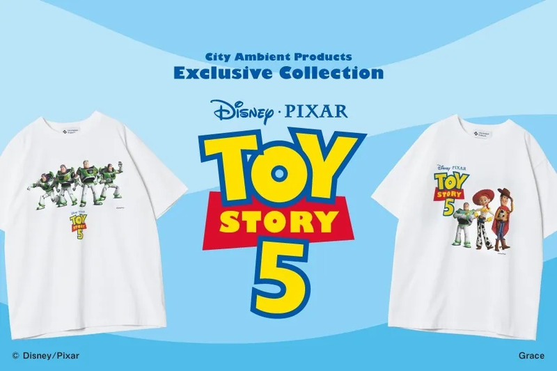 様々なトイ・ストーリーキャラクターがデザインされたTシャツ