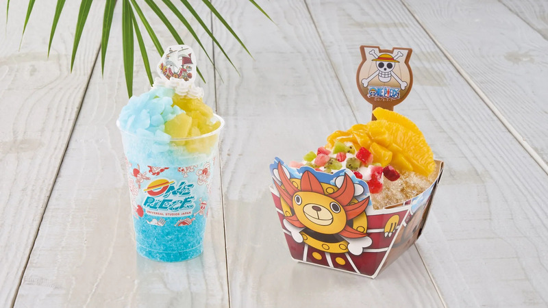 ユニバーサルスタジオジャパンで販売されているワンピースをテーマにした二種類の冷たいデザート